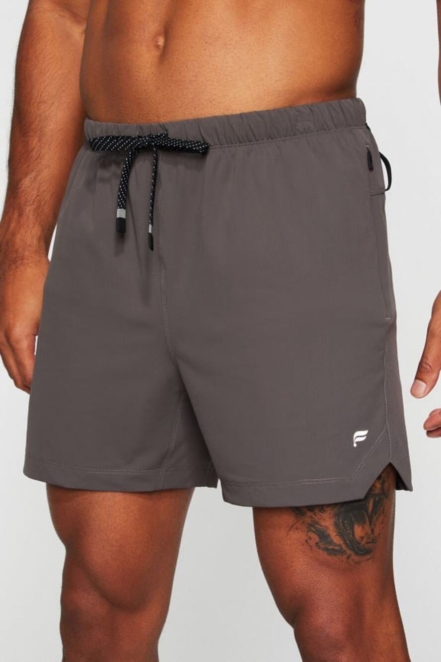 New Fabletics Men's The One Short 5" Taupe Slate Unlined size L